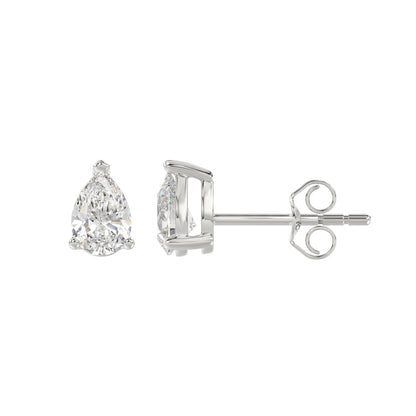 3-Prong Pear Stud Earring - 1ct - Lab Grown