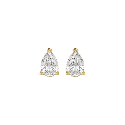 3-Prong Pear Stud Earring - 1ct - Lab Grown
