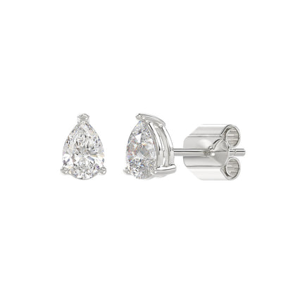 3-Prong Pear Stud Earring - 1ct - Lab Grown
